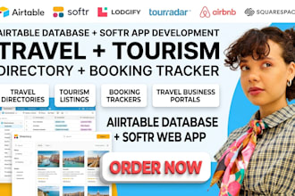 build airtable database softr app for travel tourism directories booking tracker