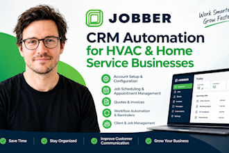 setup jobber crm automation for hvac and  home service bussiness
