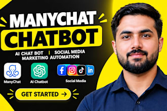 build manychat chatbot, ai chat bot, social media marketing automation