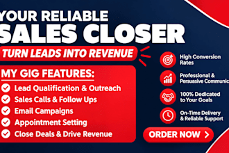 be your high ticket sales closer and b2b sales representative