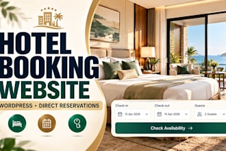 build wordpress hotel booking website with room reservations and online payments