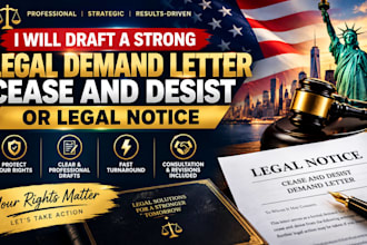 draft a strong legal demand letter, cease and desist or legal notice