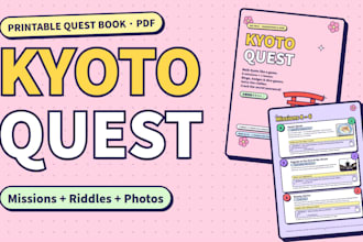 create a gamified kyoto quest book with riddles for your trip