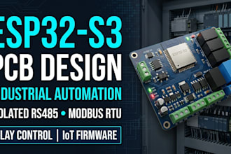design esp32 s3 pcb, industrial automation, rs485 modbus and relay control