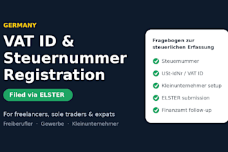 register your german vat id and steuernummer via elster