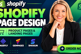design shopify product pages and landing pages by pagefly and gempages as shogun