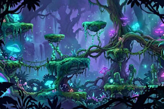 design 2d game background seamless parallax platformer level environment art