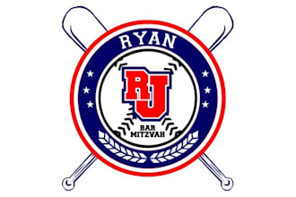 design custom baseball bar mitzvah logo