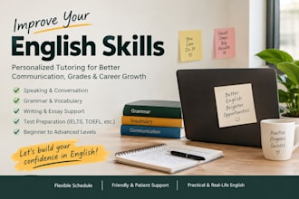 be your english tutor, teaching you to speak and translate in english