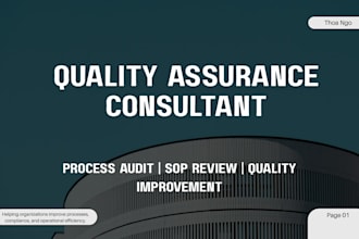 review and improve sops, workflows, and quality documents