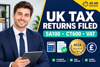 file self assessment sa100, ct600 and UK vat returns to hmrc as an acca
