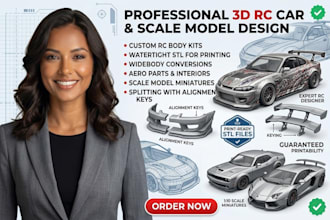 design custom rc car body kits, 3d car models, vehicle and stl for printing