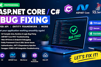fix asp dot net core csharp bugs web API maui xaml app sql server plimdor