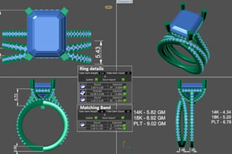 design 3d jewelry cad for rings, pendants, necklace and earrings