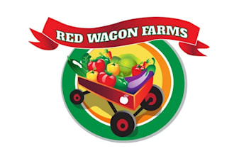 design monogram red wagon farms logo