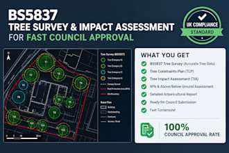 bs5837 tree survey, impact assessment, fast council approval
