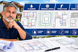 create plumbing drainage layouts, piping plans and permit drawings