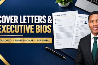 write a professional updated tailored cover letter an professional executive bio