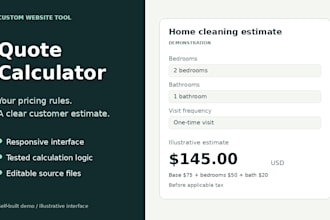 build a custom quote or pricing calculator for your website