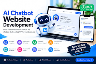 do ai chatbot website development, assistant, integration, business automation
