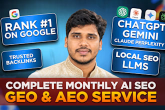 do complete monthly website on page GEO, aeo, local and ai SEO optimization