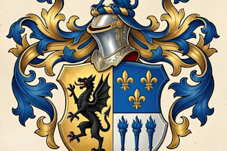 design professional family crest, coat of arms