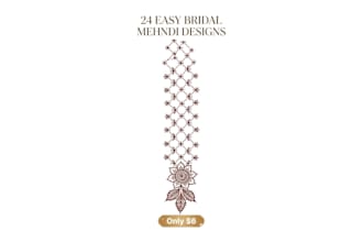 draw 24 easy bridal mehndi design, henna art, and jhumka design for you