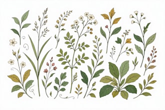 create botanical vector art for packaging and stationery