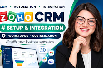 zoho CRM integration, API, webhooks, data sync, app connectors, and bug fixing