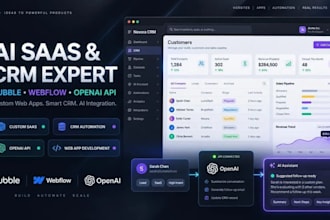 customize ai saas web app, webflow crm bubble webapp integrate openai api in crm