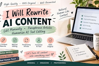 rewrite ai content, edit manually paraphrase articles, humanize ai text editing