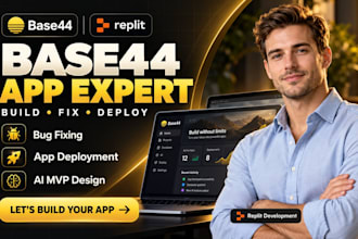 build base44 expert base44 bug fixing base44 app deployment ai mvp kradim replit