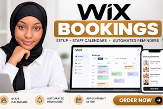 set up wix bookings, staff calendars, and automated client reminders