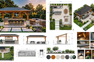 outdoor kitchen layout drawing