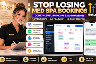 build gohighlevel med spa booking, no show recovery and sms follow up automation