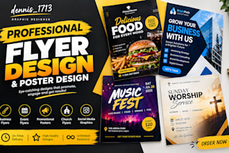 design or redesign custom business flyers, promotional posters, and event flyers