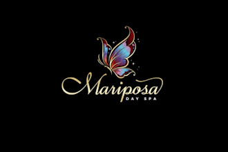 design a beautiful butterfly, caterpillar, wellness, and luxury spa logo