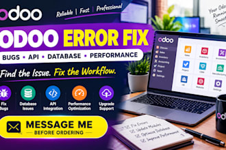 fix odoo errors, database issues, apis, performance bugs and upgrade problems