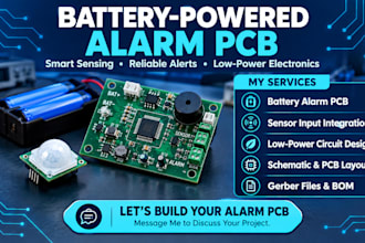 design a battery powered alarm pcb with sensor inputs and low power operation