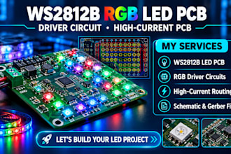 do ws2812 rgb led pcb design, driver circuit and high current pcb
