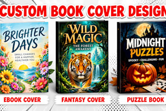 design christmas, halloween and puzzle book covers
