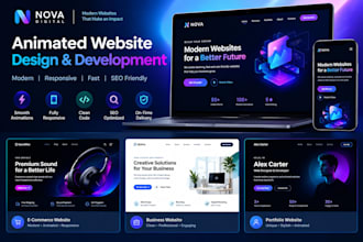 design a modern animated website with responsive design