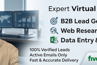 do b2b lead generation, web research, and data entry work
