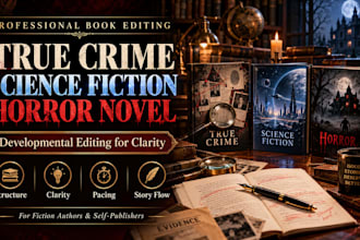 developmental edit your true crime science fiction horror novel for clarity