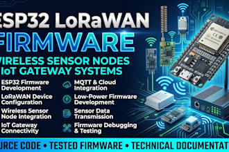 develop esp32 lorawan firmware, wireless sensor nodes and iot gateway systems