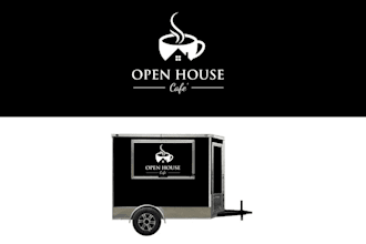 design a unique food trailer, cafe, concession trailer, and restaurant logo