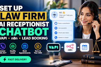 setup law firm ai receptionist chatbot vapi n8n lead booking
