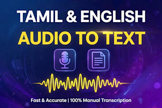 transcribe tamil and english audio to text accurately