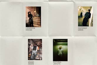design a moody fashion lookbook or pinterest grid