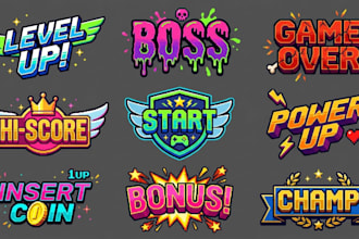 custom pixel art logo design for gaming brands, retro businesses and indie games